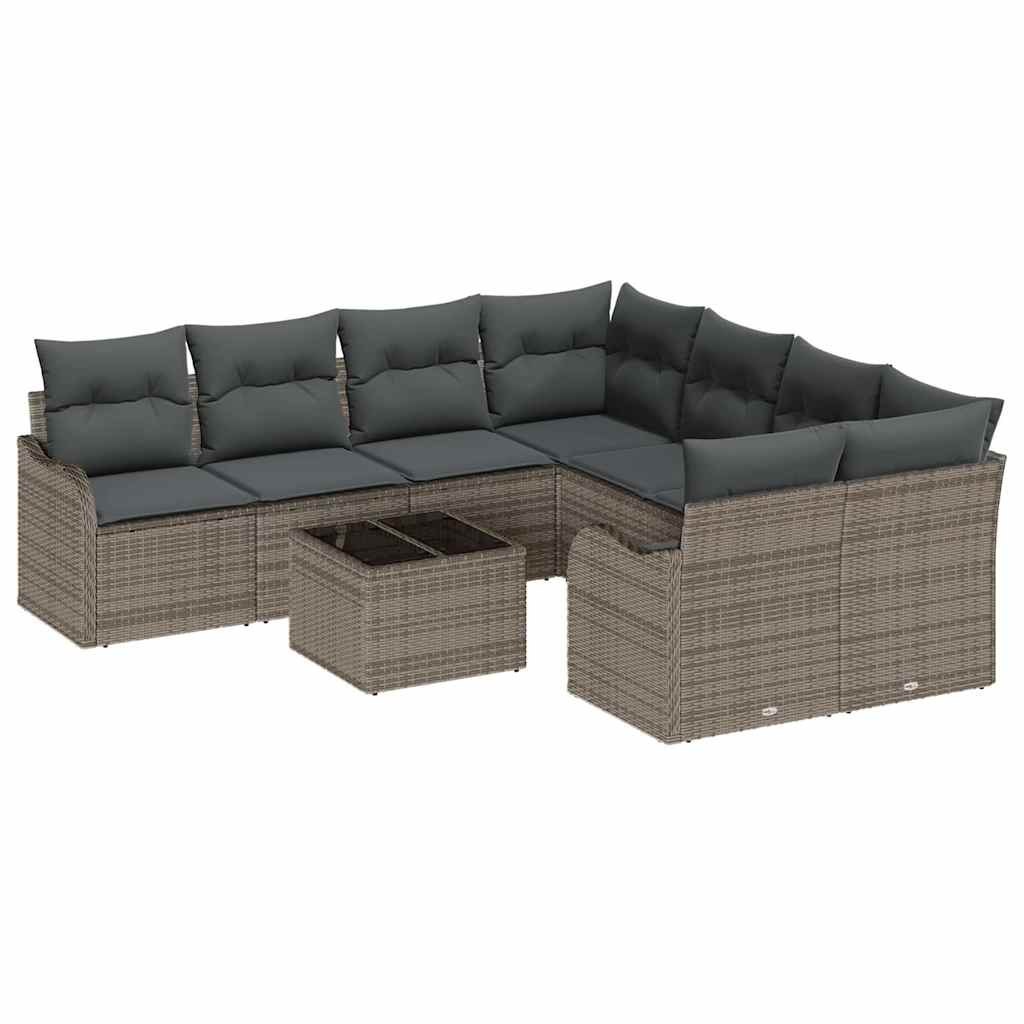 Zestaw Sof na Ogród z poduszką 9 pcs Szary 55 x 55 x 37 cm Lumarko!