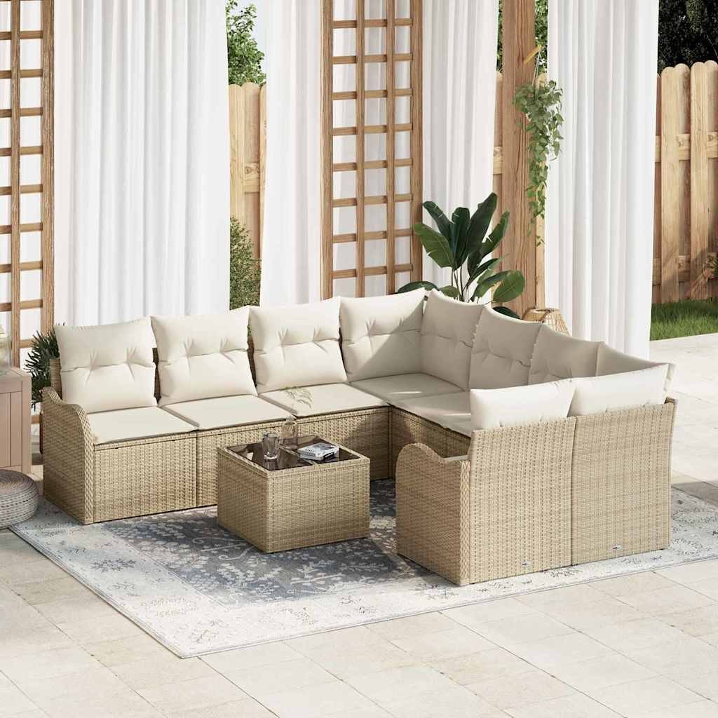 Zestaw Sof na Ogród 9 pcs Beż, Kremowy 55 x 55 x 37 cm Lumarko!