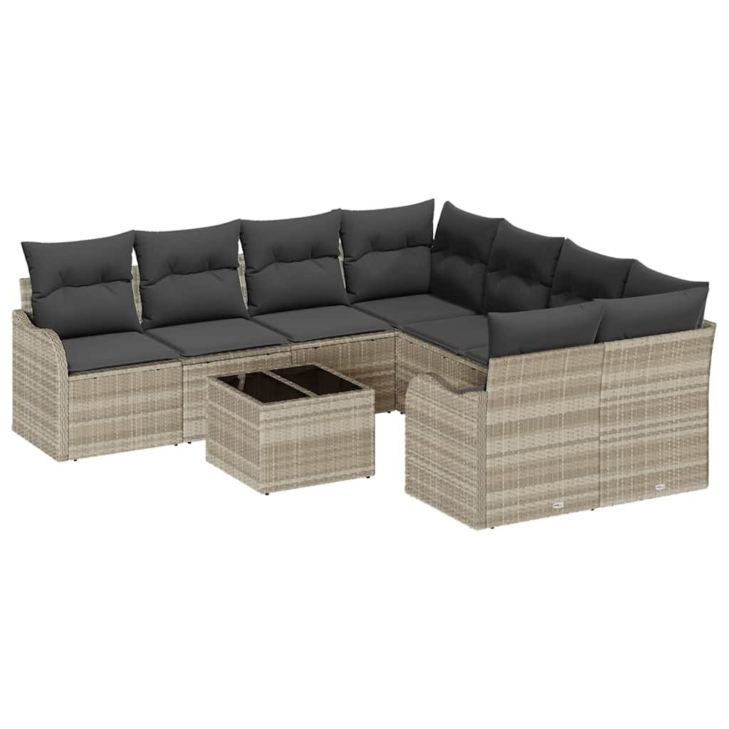 Zestaw Sof na Ogród 9 pcs Jasny szary 55 x 55 x 37 cm Lumarko!