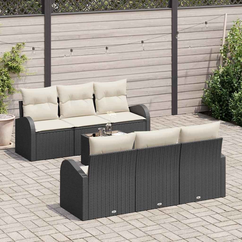 Zestaw Sof na Ogród 7 pcs Czarny, Kremowy 55 x 55 x 37 cm Lumarko!