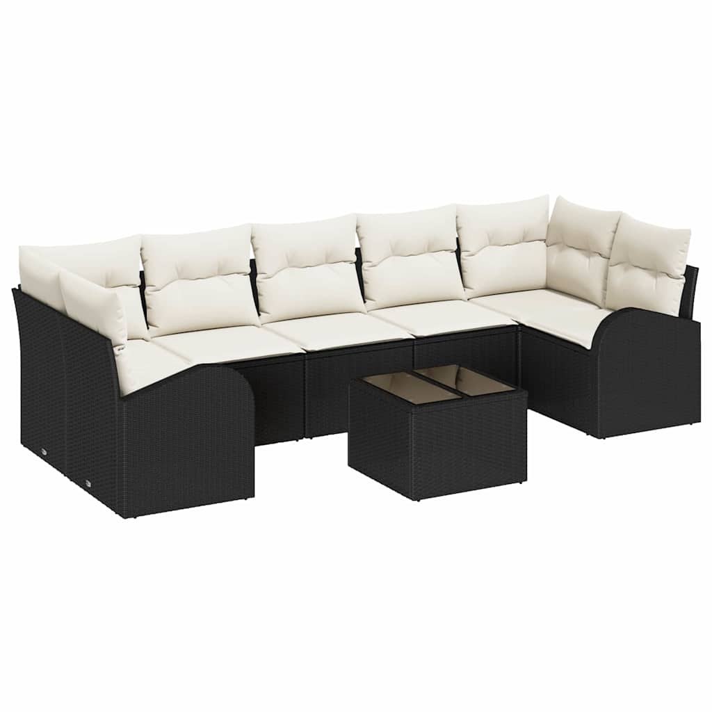 Zestaw Sof na Ogród 8 pcs Czarny, Kremowy 55 x 55 x 37 cm Lumarko!