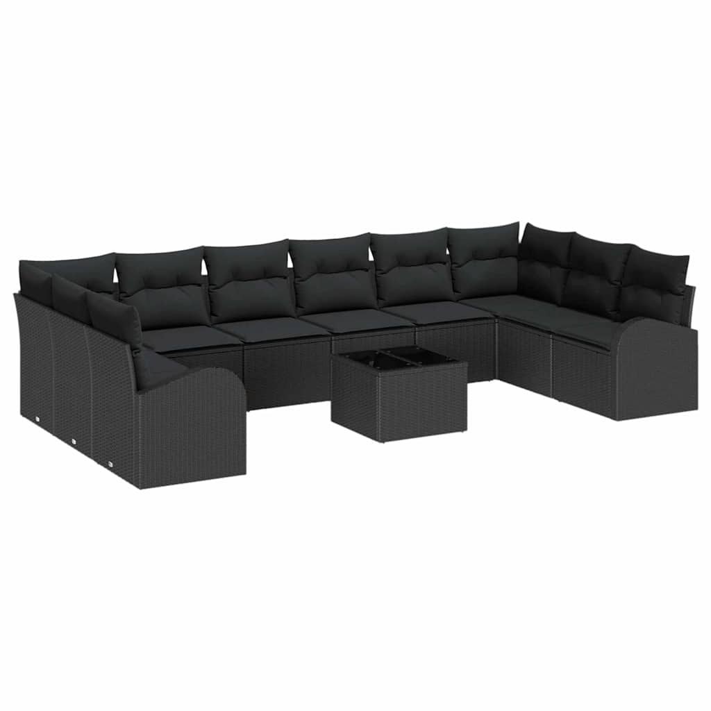 Zestaw Sof na Ogród z poduszką z przechowywaniem 11 pcs Czarny Lumarko!