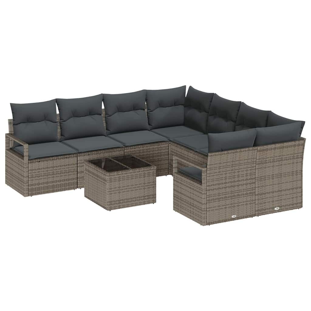 Zestaw Sof na Ogród z poduszką 9 pcs Szary 55 x 55 x 37 cm Lumarko!