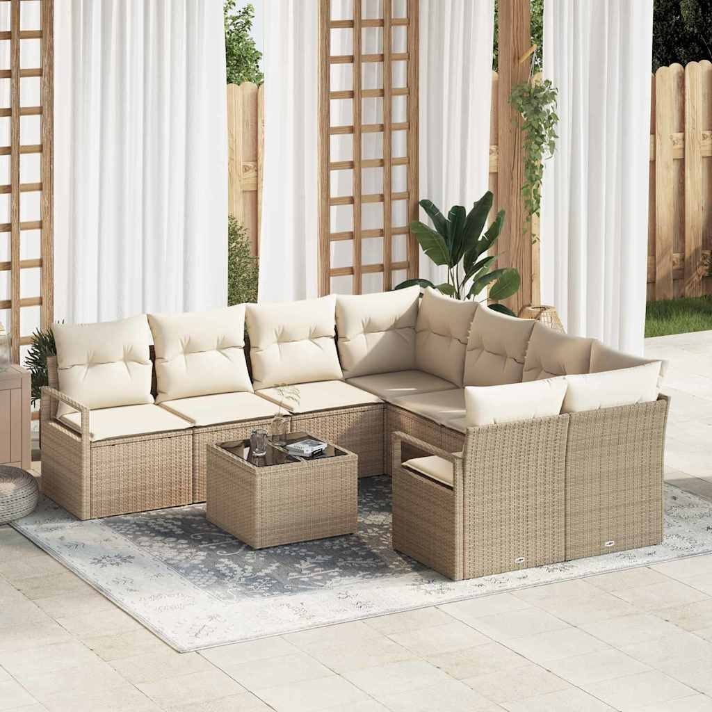 Zestaw Sof na Ogród 9 pcs Beż, Kremowy 55 x 55 x 37 cm Lumarko!