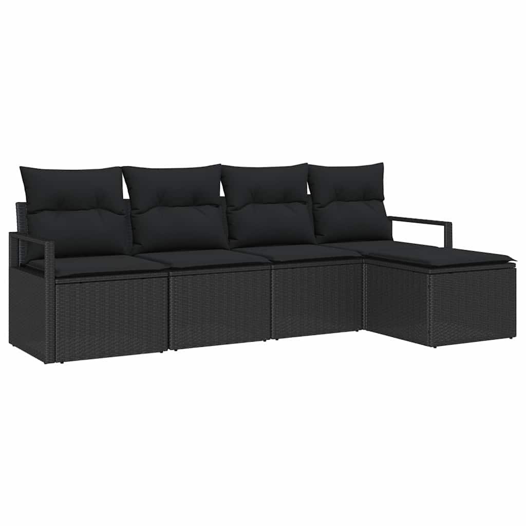 Zestaw Sof na Ogród z poduszką z przechowywaniem 5 pcs Czarny Lumarko!