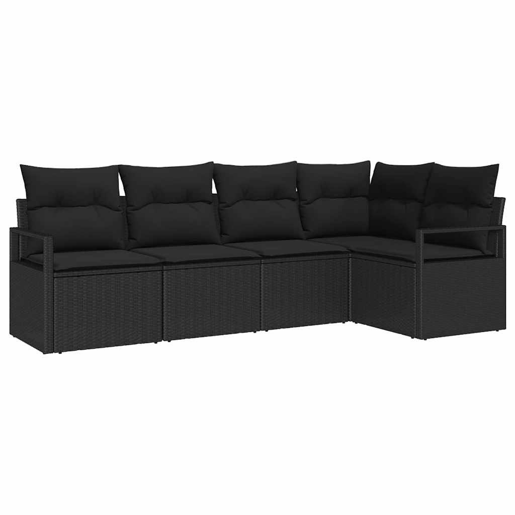 Zestaw Sof na Ogród z poduszką z przechowywaniem 5 pcs Czarny Lumarko!