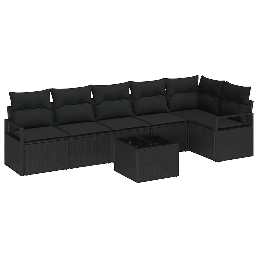 Zestaw Sof na Ogród z poduszką z przechowywaniem 7 pcs Czarny Lumarko!