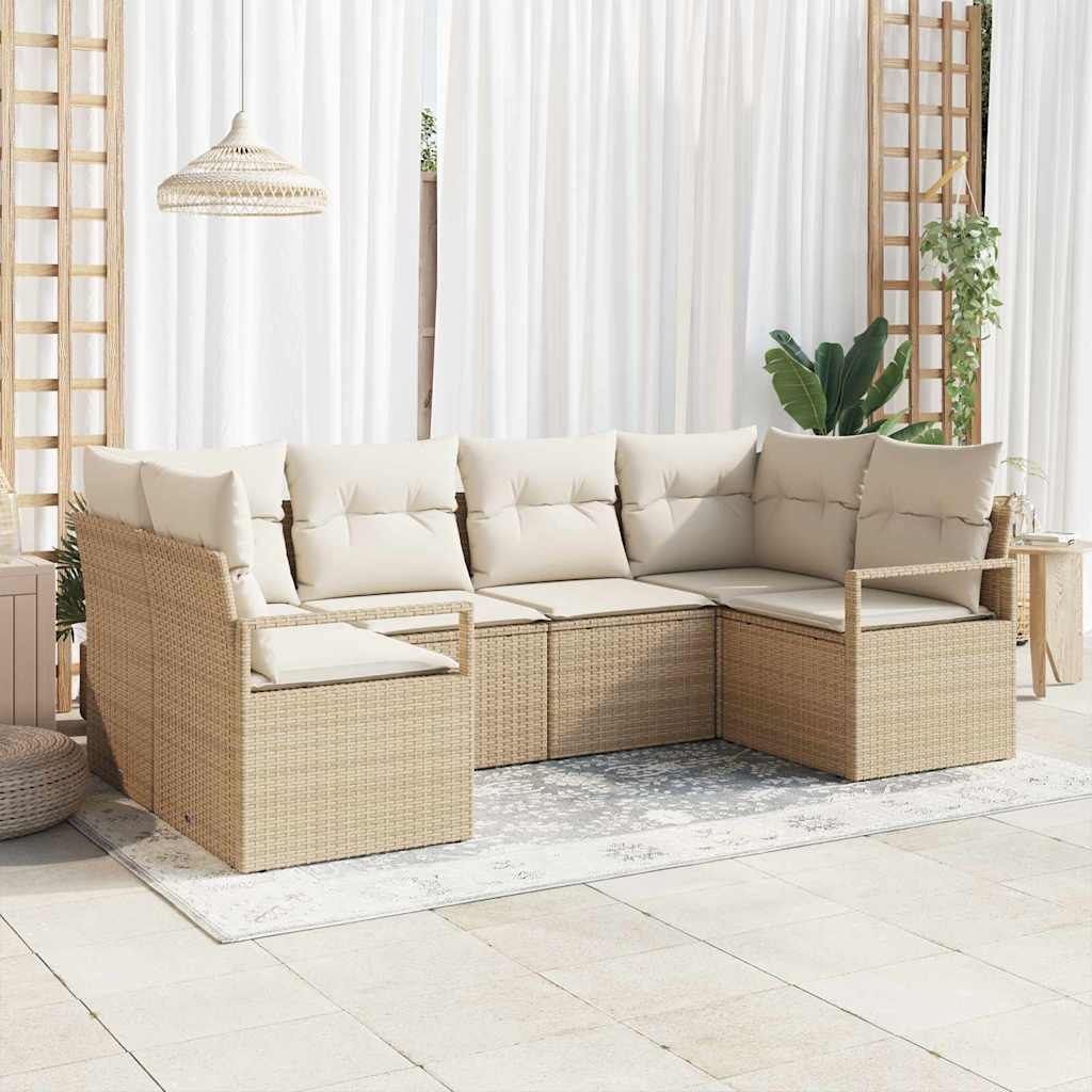 Zestaw Sof na Ogród z poduszką 6 pcs Beż, Kremowy Lumarko!