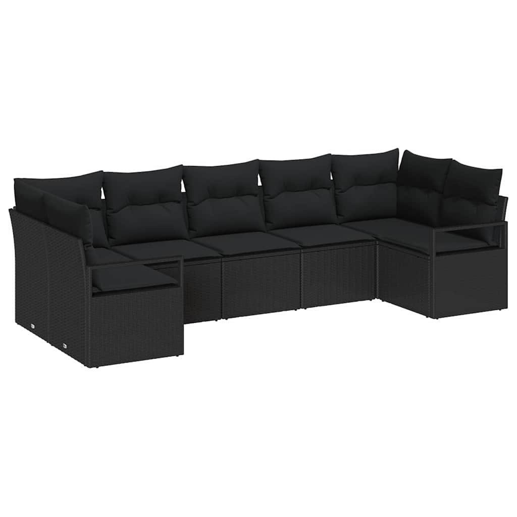 Zestaw Sof na Ogród z poduszką z przechowywaniem 7 pcs Czarny Lumarko!