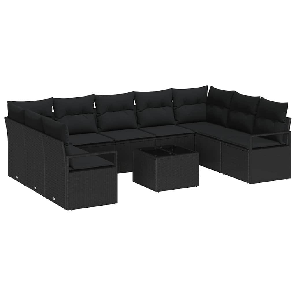 Zestaw Sof na Ogród z poduszką z przechowywaniem 10 pcs Czarny Lumarko!
