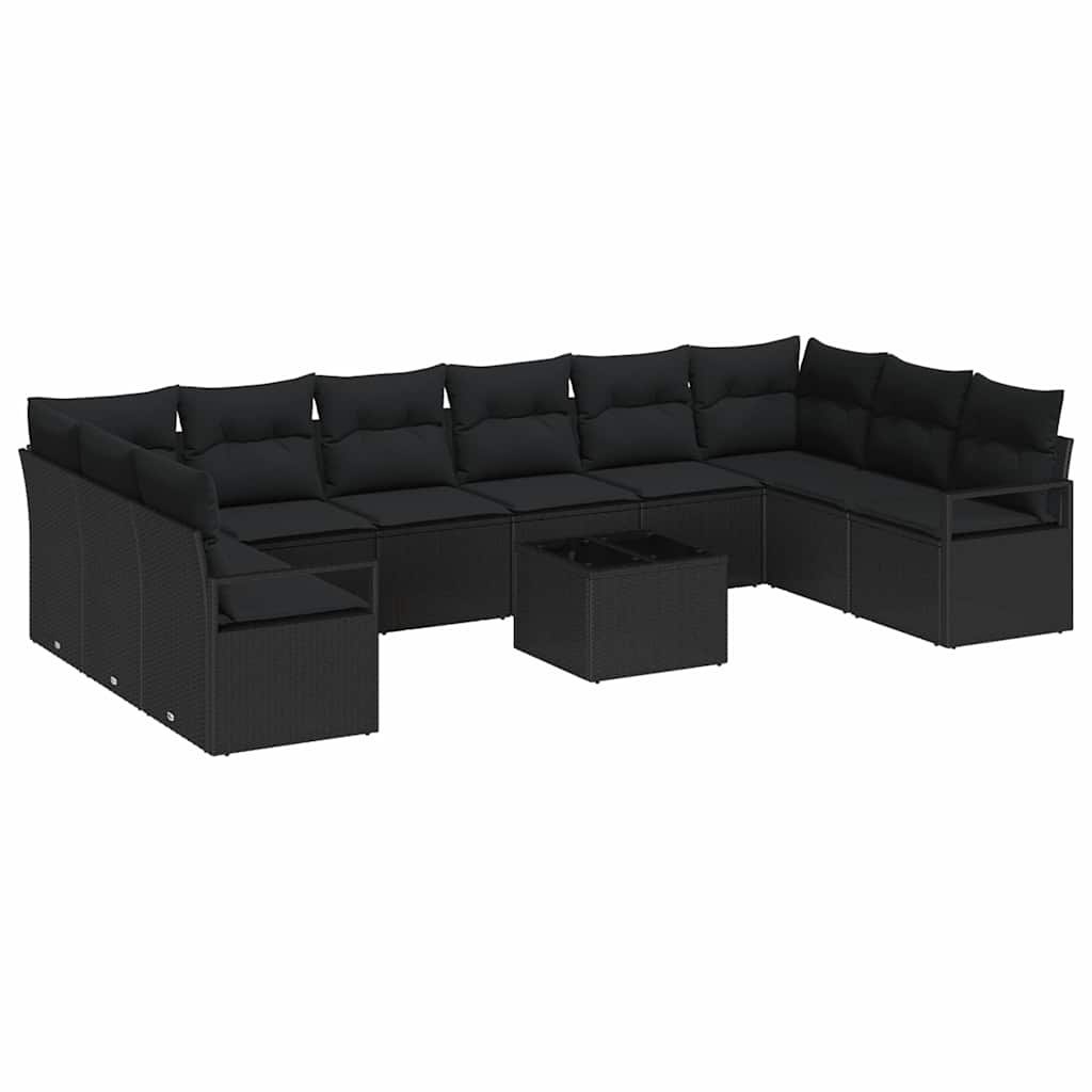 Zestaw Sof na Ogród z poduszką z przechowywaniem 11 pcs Czarny Lumarko!