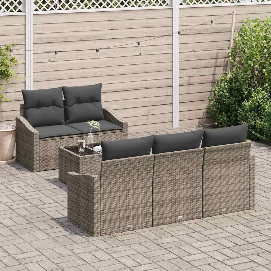 Zestaw Sof na Ogród z poduszką 6 pcs Szary 55 x 55 x 37 cm Lumarko!