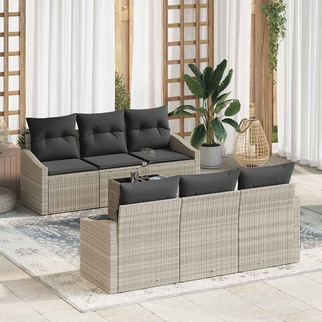 Zestaw Sof na Ogród 7 pcs Jasny szary 55 x 55 x 37 cm Lumarko!
