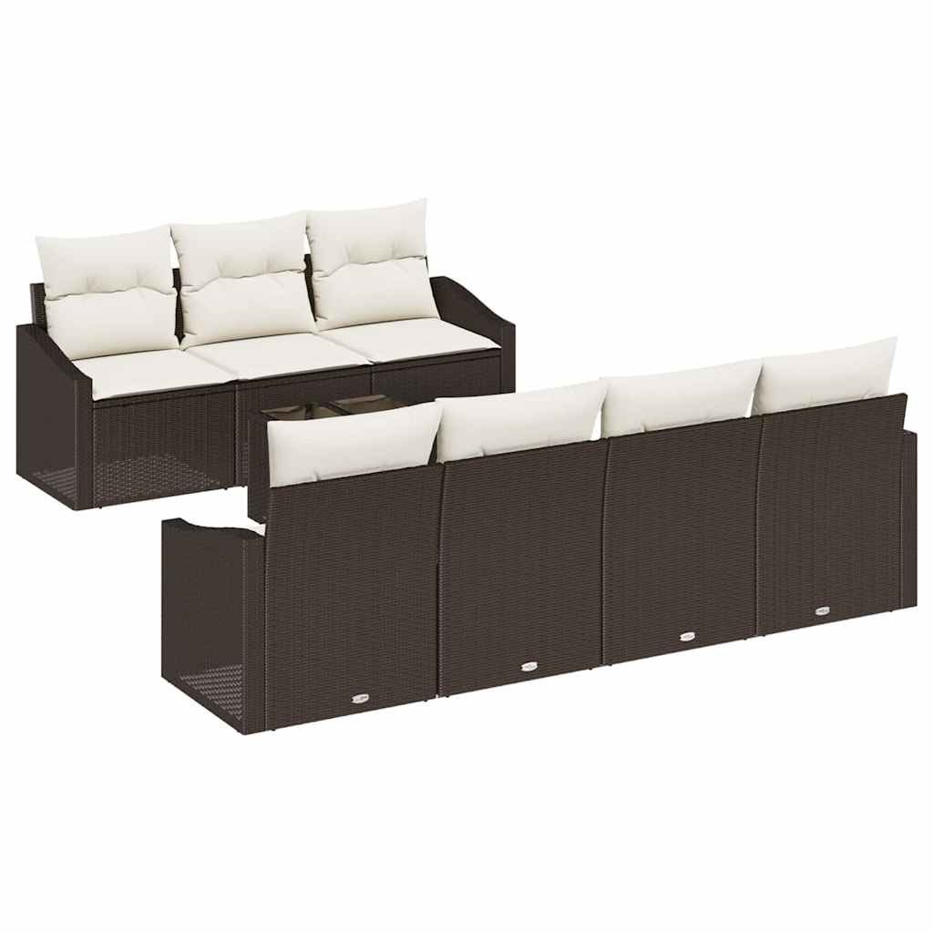 Zestaw Sof na Ogród 8 pcs Brązowy, kremowy 55 x 55 x 37 cm Lumarko!
