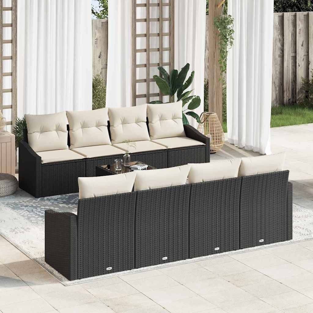 Zestaw Sof na Ogród 7 pcs Czarny, Kremowy 55 x 55 x 37 cm Lumarko!