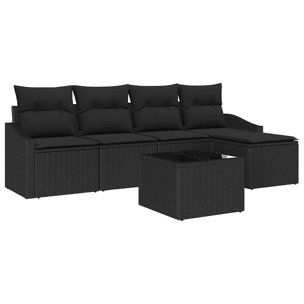 Zestaw do jadalni w ogrodzie z poduszką 6 pcs Czarny Lumarko!