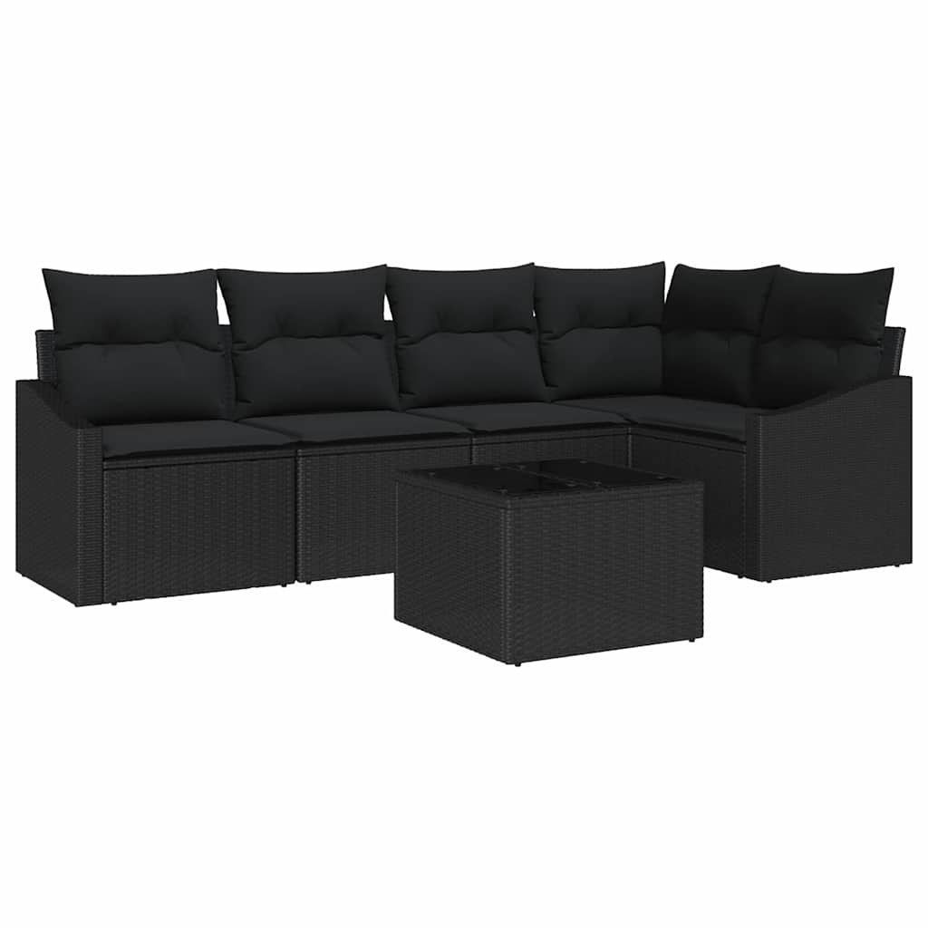 Zestaw do jadalni w ogrodzie z poduszką 6 pcs Czarny Lumarko!