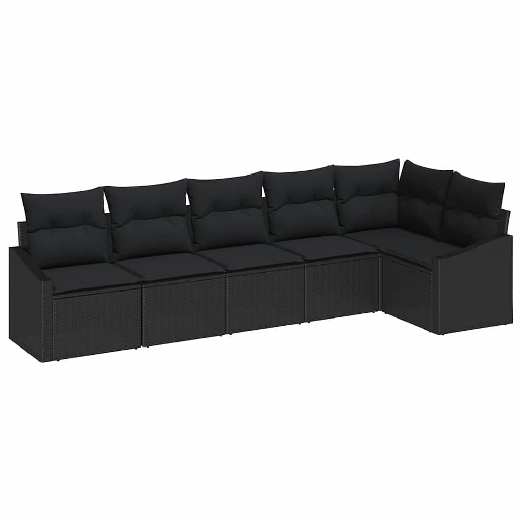 Zestaw do jadalni w ogrodzie z poduszką 6 pcs Czarny Lumarko!