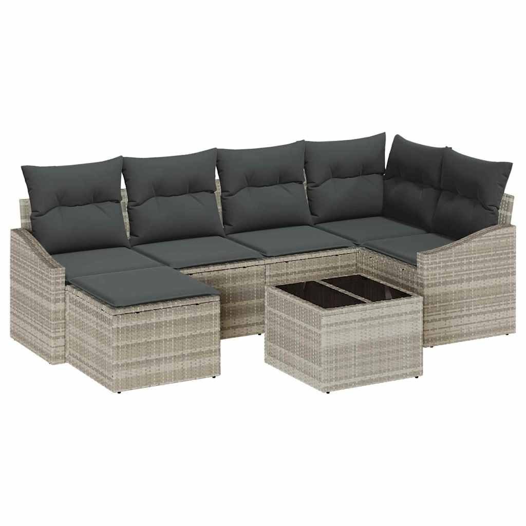 Zestaw do jadalni w ogrodzie z poduszką 7 pcs Jasnoszary Lumarko!