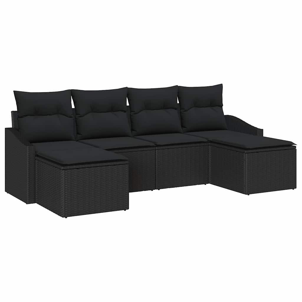 Zestaw do jadalni w ogrodzie z poduszką 6 pcs Czarny Lumarko!