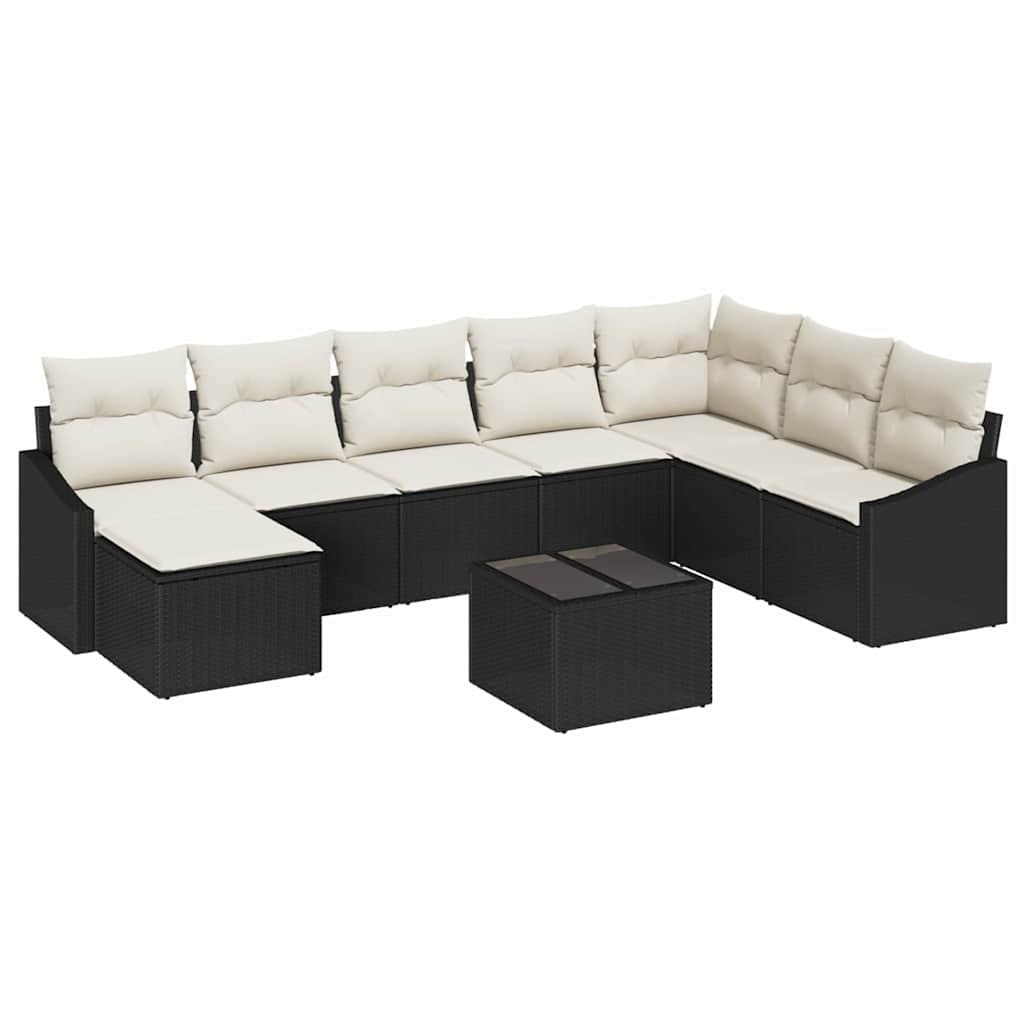 Zestaw do jadalni w ogrodzie z poduszką 9 pcs Brązowy, kremowy Lumarko!