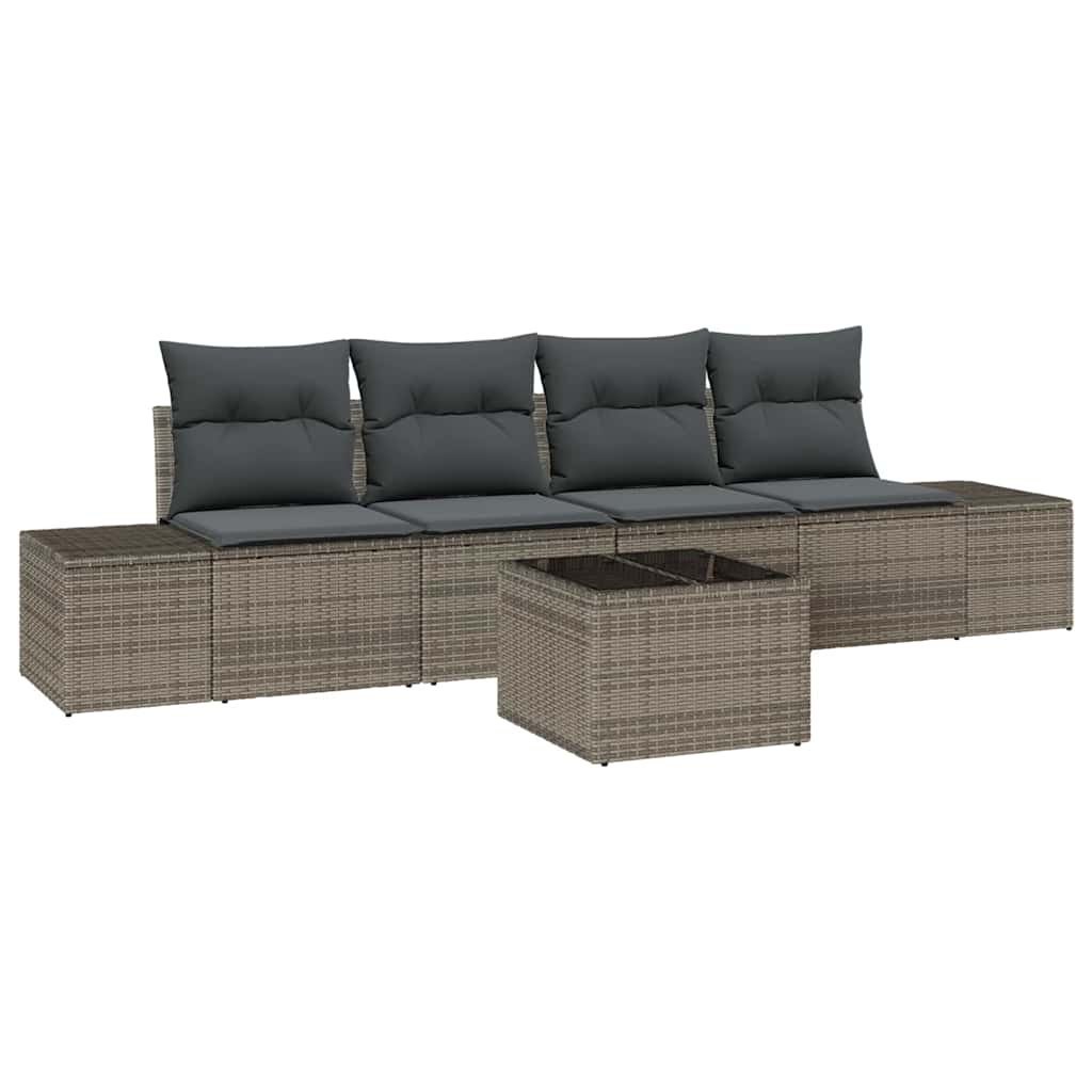 Zestaw Sof na Ogród z poduszką 5 pcs Szary 55 x 55 x 37 cm Lumarko!