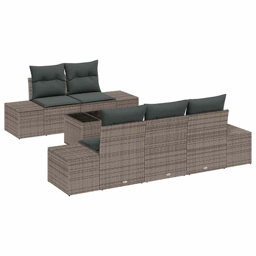 Zestaw Sof na Ogród z poduszką 6 pcs Szary 55 x 55 x 37 cm Lumarko!