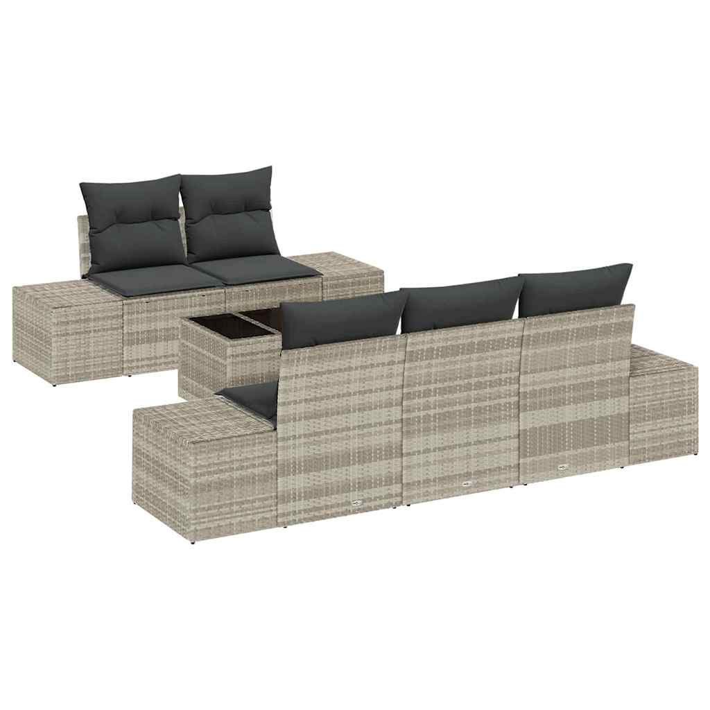 Zestaw Sof na Ogród ręczne 6 pcs Jasny szary 55 x 55 x 37 cm Lumarko!