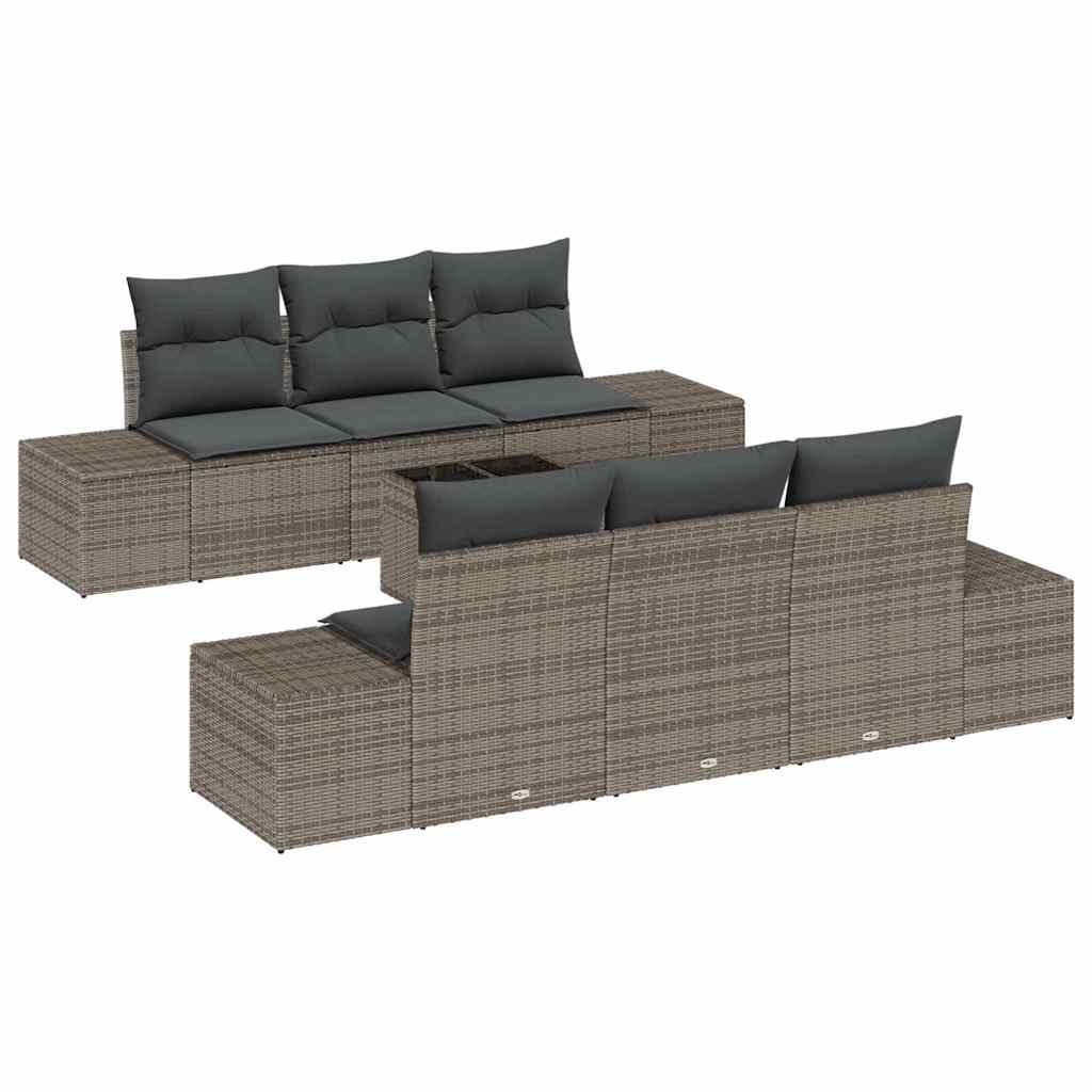 Zestaw Sof na Ogród z poduszką 7 pcs Szary 55 x 55 x 37 cm Lumarko!