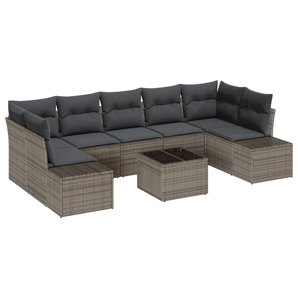 Zestaw Sof na Ogród z poduszką 8 pcs Szary 55 x 55 x 37 cm Lumarko!