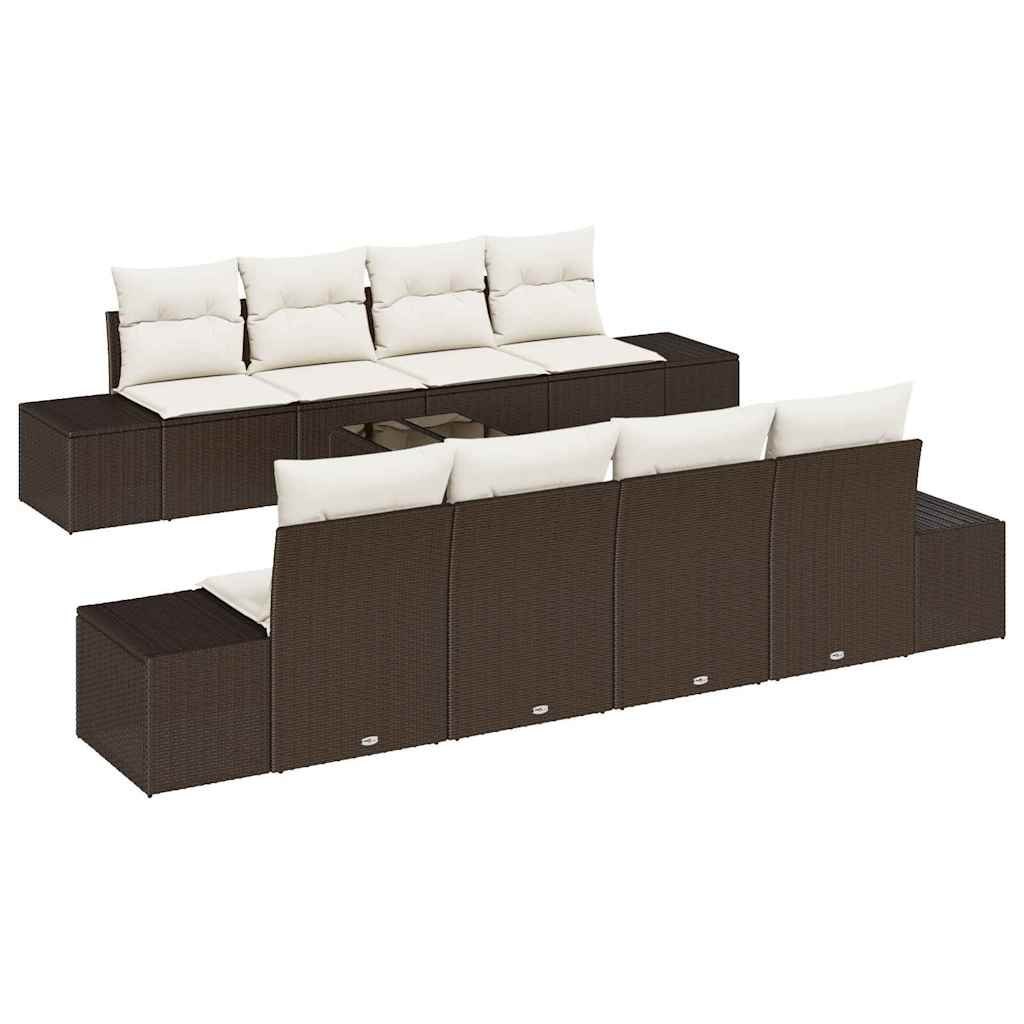 Zestaw Sof na Ogród 7 pcs Brązowy, kremowy 55 x 55 x 37 cm Lumarko!