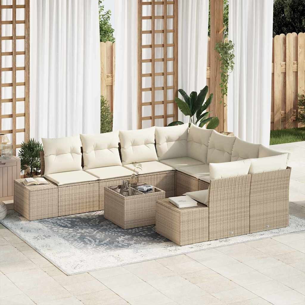 Zestaw Sof na Ogród ręczne 9 pcs Beż, Kremowy 55 x 55 x 37 cm Lumarko!