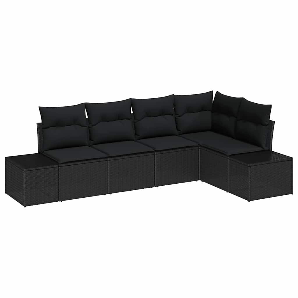 Zestaw Sof na Ogród z poduszką z przechowywaniem 5 pcs Czarny Lumarko!