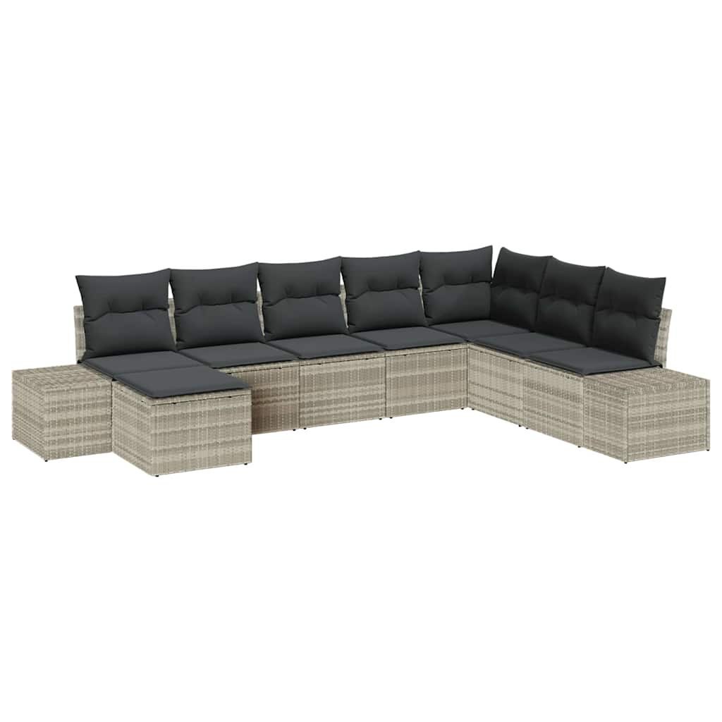Zestaw Sof na Ogród 8 pcs Jasnoszary 319 x 209 x 85 cm Lumarko!