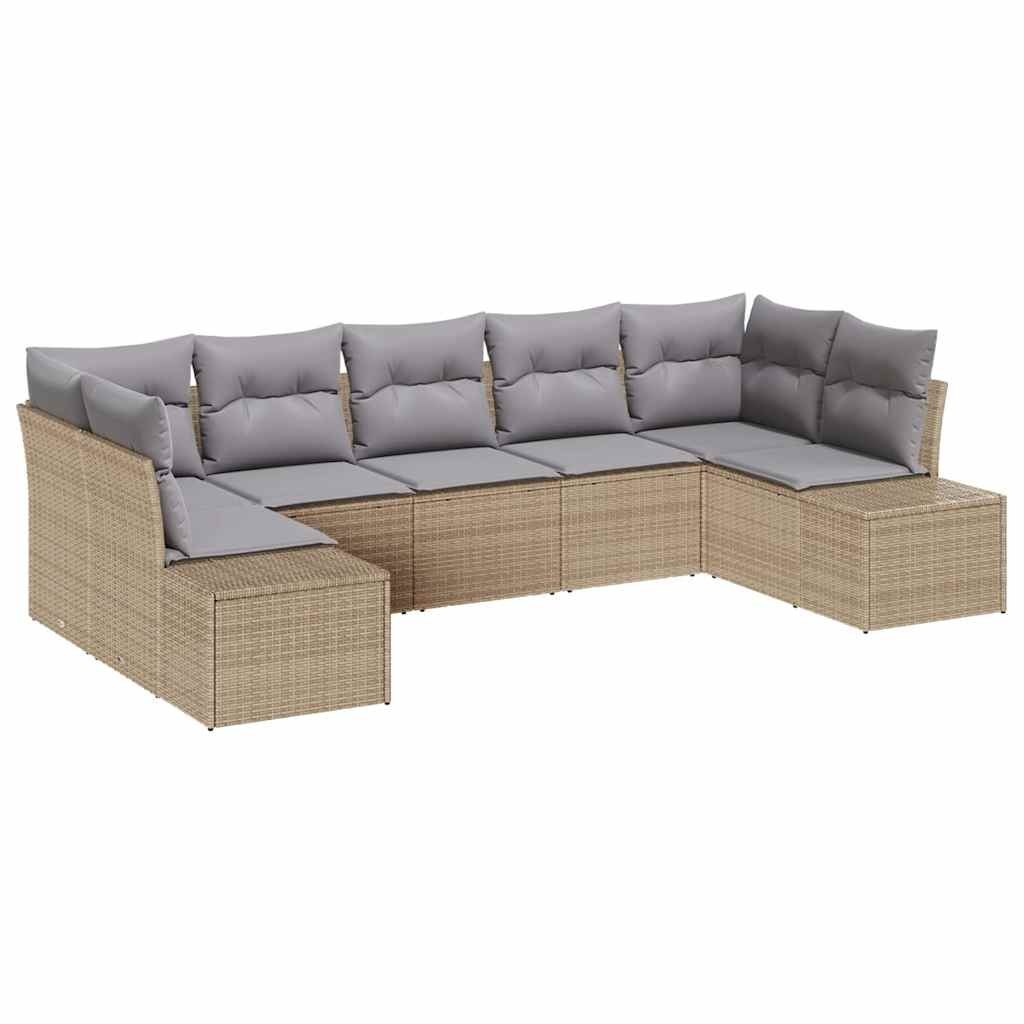 Zestaw Sof na Ogród 7 pcs beżowo-jasnoszary 289 x 154 x 85 cm Lumarko!