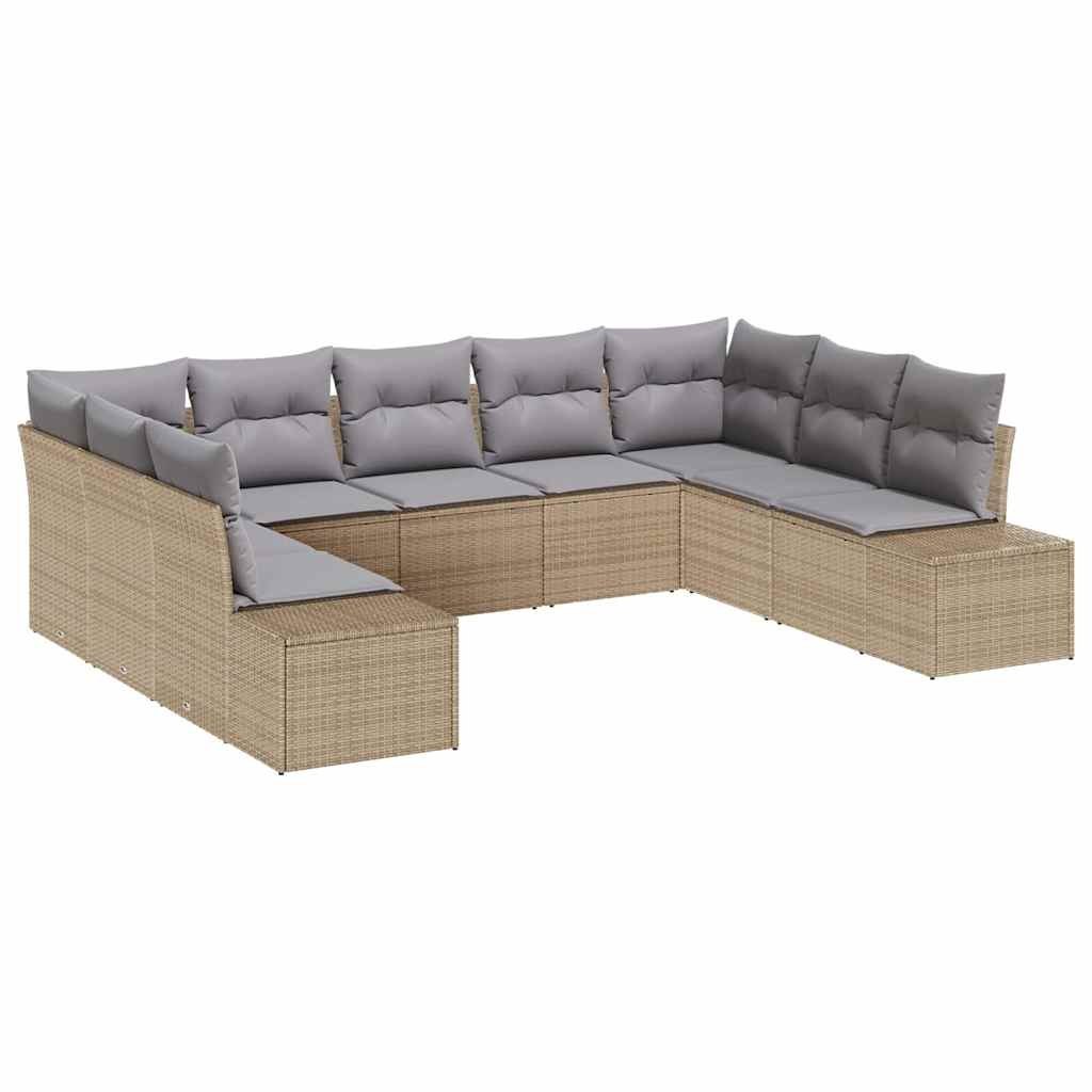 Zestaw Sof na Ogród 9 pcs beżowo-jasnoszary 289 x 209 x 85 cm Lumarko!