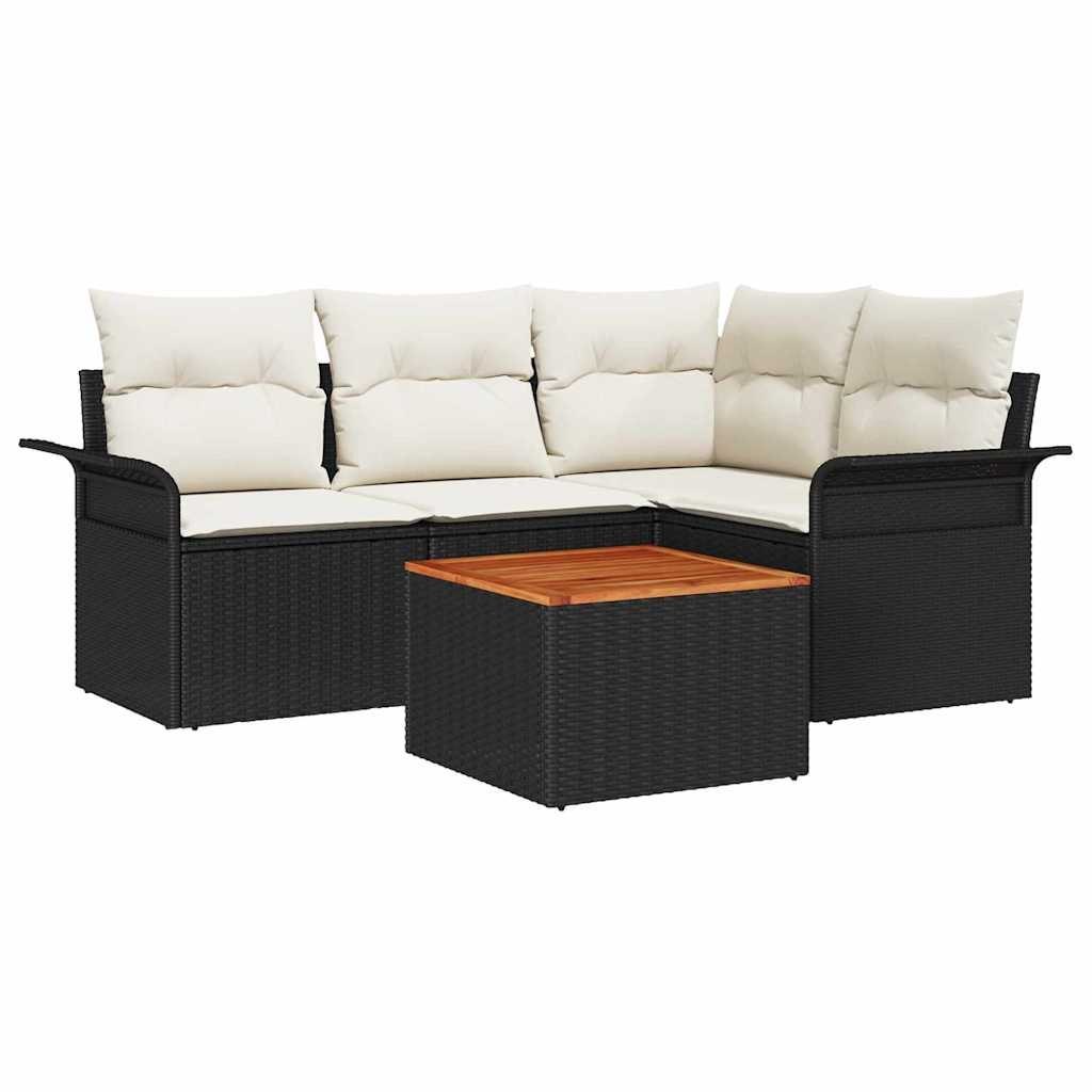 Zestaw Sof na Ogród 5 pcs Czarny, Kremowy 55 x 55 x 37 cm Lumarko!
