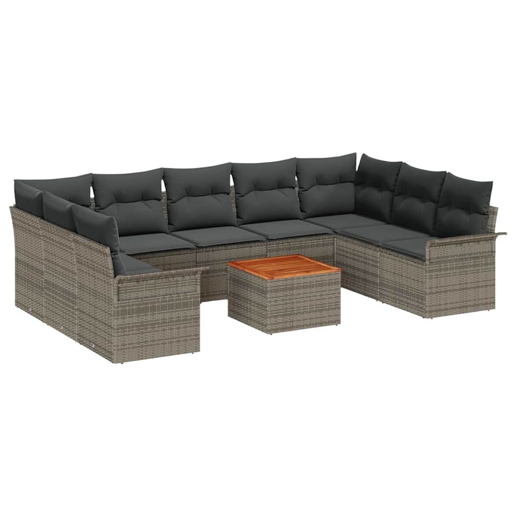 Zestaw Sof na Ogród z poduszką 10 pcs Szary 55 x 55 x 37 cm Lumarko!