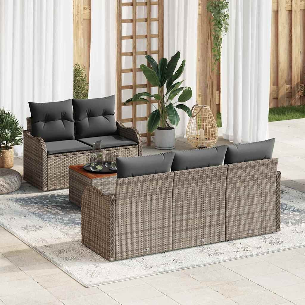 Zestaw Sof na Ogród z poduszką 6 pcs Szary 55 x 55 x 37 cm Lumarko!