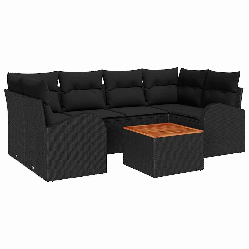 Zestaw Sof na Ogród 7 pcs Czarny Lumarko!