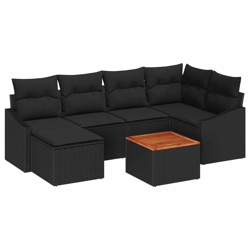Zestaw Sof na Ogród 7 pcs Czarny Lumarko!