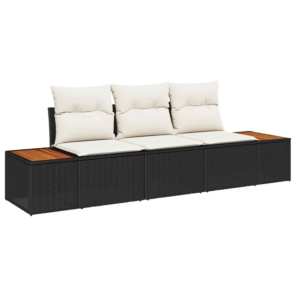 Zestaw Sof na Ogród 3 pcs Czarny i kremowy 239 x 62 x 85 cm Lumarko!