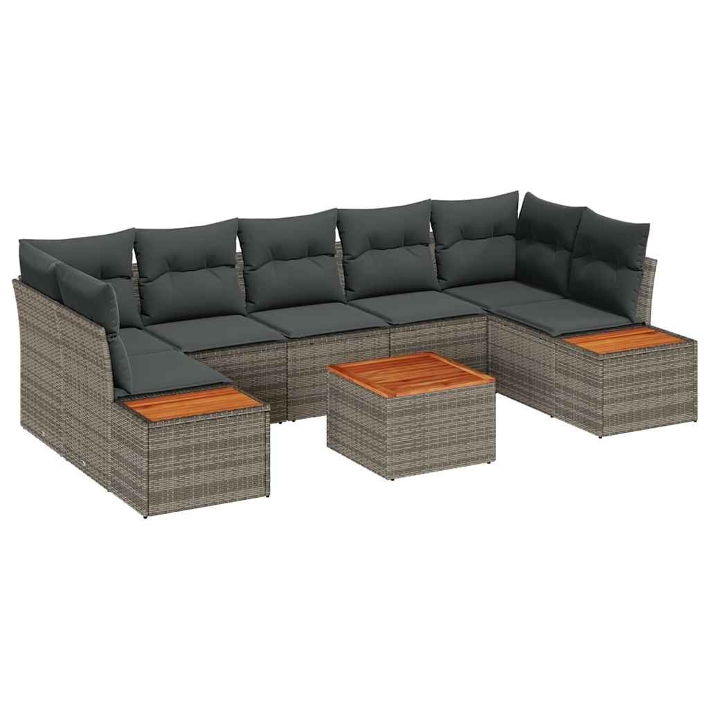 Zestaw Sof na Ogród z poduszką 8 pcs Szary Polirattan Lumarko!
