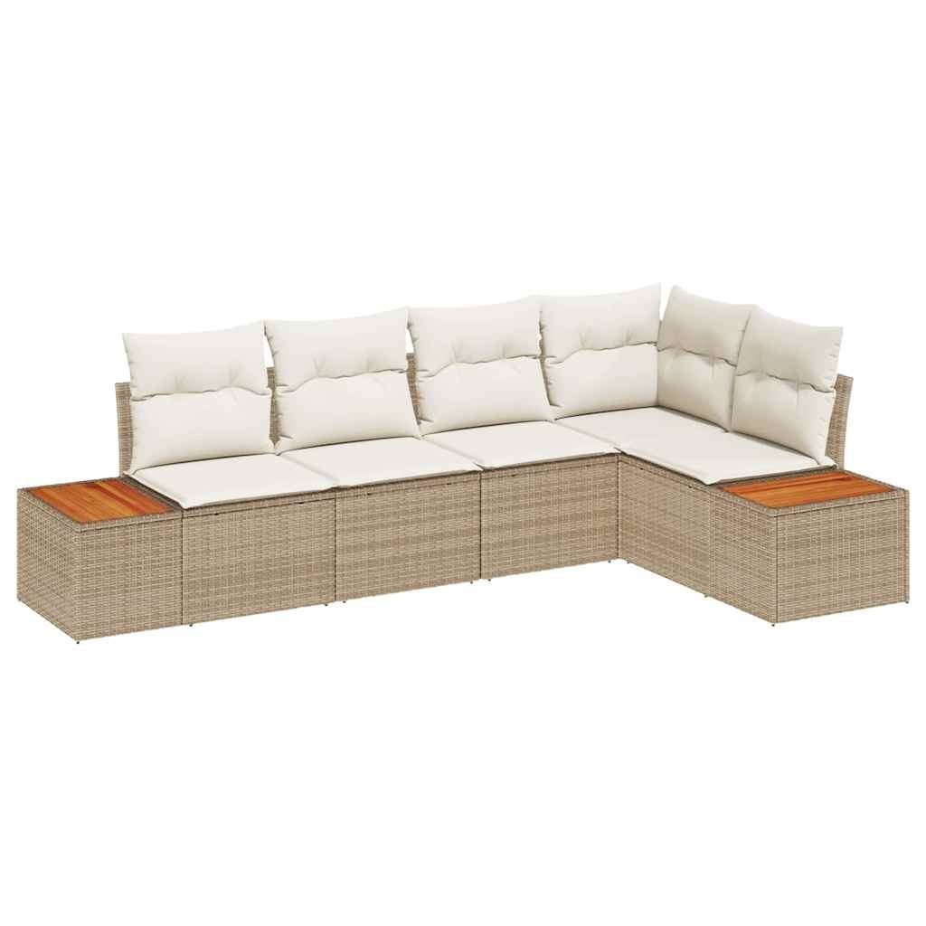 Zestaw Sof na Ogród 5 pcs beżowo-kremowy 264 x 154 x 85 cm Lumarko!