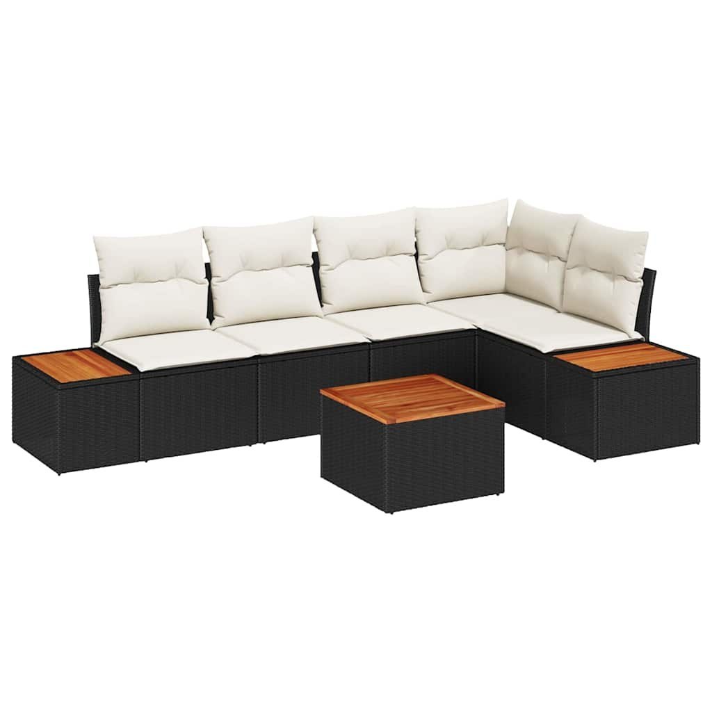 Zestaw Sof na Ogród 6 pcs Czarny i kremowy 264 x 154 x 85 cm Lumarko!