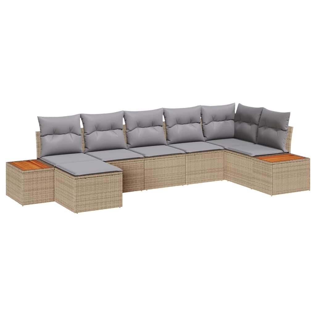 Zestaw Sof na Ogród 7 pcs beżowo-jasnoszary 319 x 154 x 85 cm Lumarko!