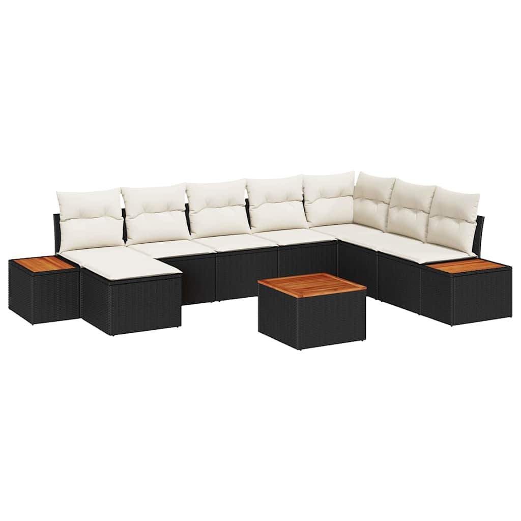 Zestaw Sof na Ogród 9 pcs Czarny i kremowy 319 x 209 x 85 cm Lumarko!