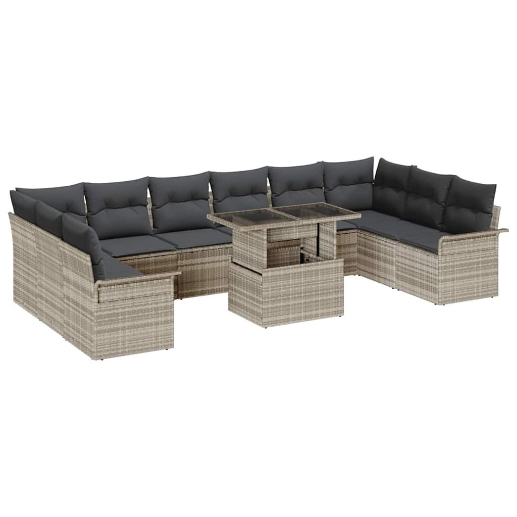 Zestaw Sof na Ogród 11 pcs Jasnoszary 100 x 55 x 73 cm Lumarko!