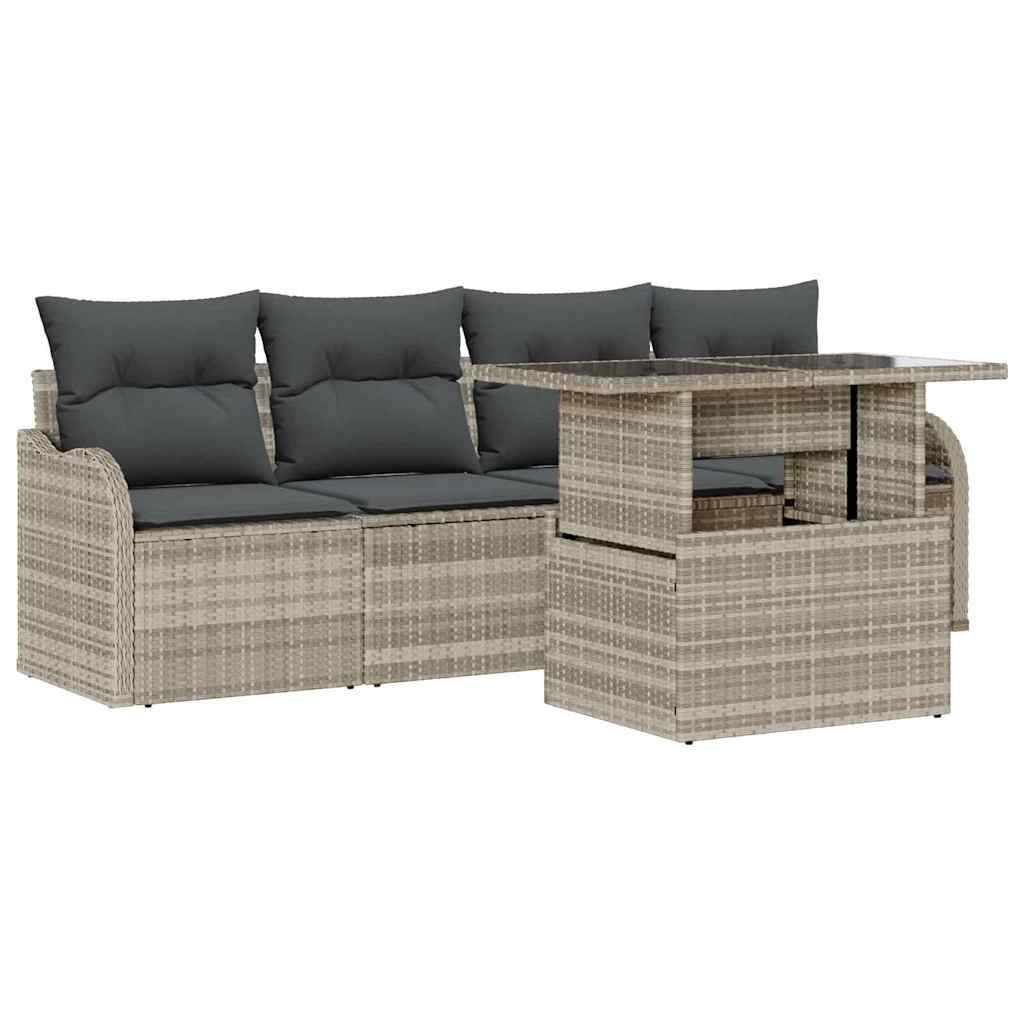 Zestaw Sof na Ogród ręczne 5 pcs Jasnoszary 100 x 55 x 73 cm Lumarko!