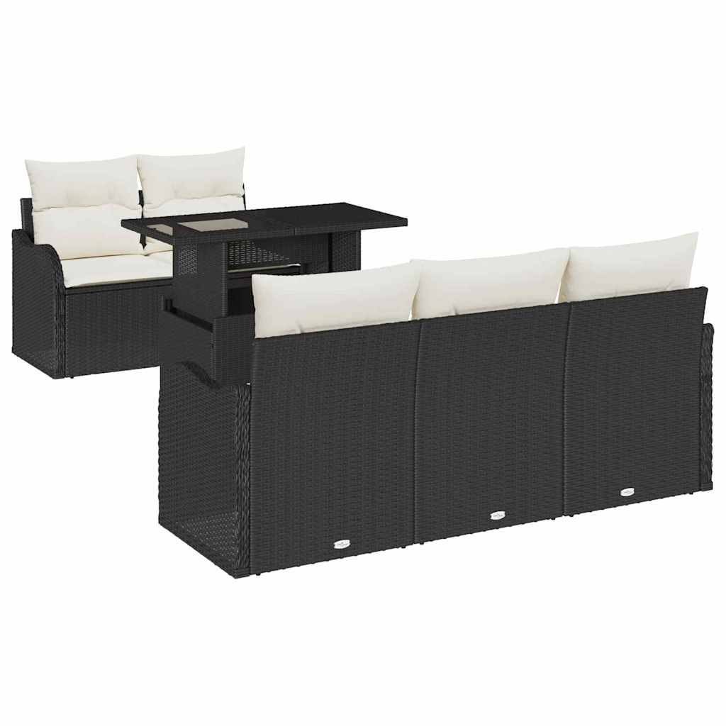 Zestaw Sof na Ogród 6 pcs Czarny 100 x 55 x 73 cm Polirattan Lumarko!